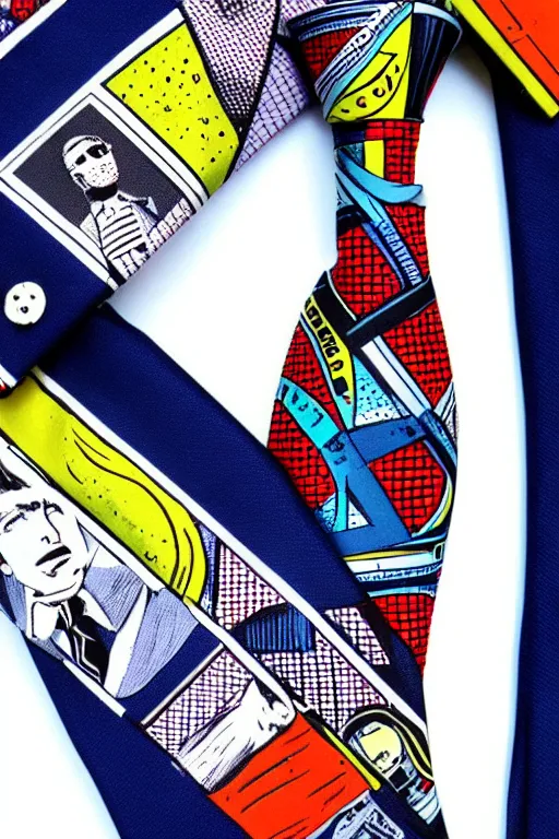 Image similar to men's tie shirt style, pop art, borderland style art