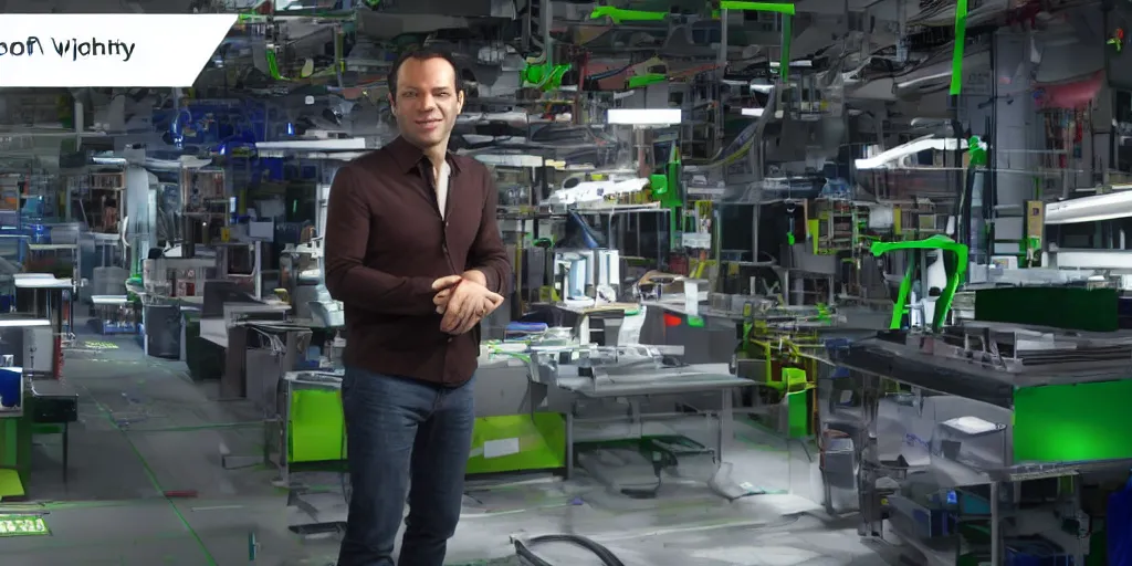 Image similar to phil spencer, microsoft, phil spencer, in an asian factory, fantasy, games 3 d, unreal, amazing detali 4 k