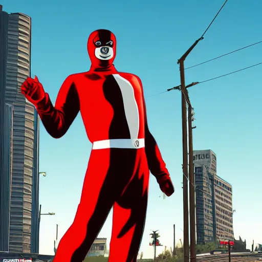 Image similar to Pepsi-man in GTA V, cover art, no text