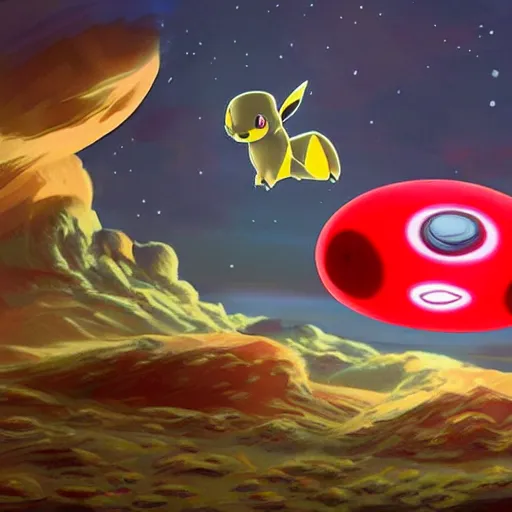 Prompt: detailed ufo shaped like a pokemon ball red on top white on bottom intricate, hyper detailed, realistic, cinematic lighting