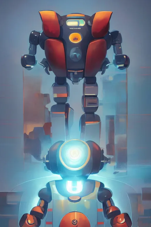 Image similar to metabots medabots medarotto medarot robot minimalist comics, behance hd by jesper ejsing, by rhads, makoto shinkai and lois van baarle, ilya kuvshinov, rossdraws global illumination ray tracing hdr radiating a glowing aura