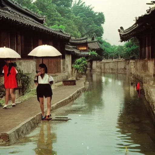 Image similar to Summer vacation in a small village in Hangzhou in the 1990s