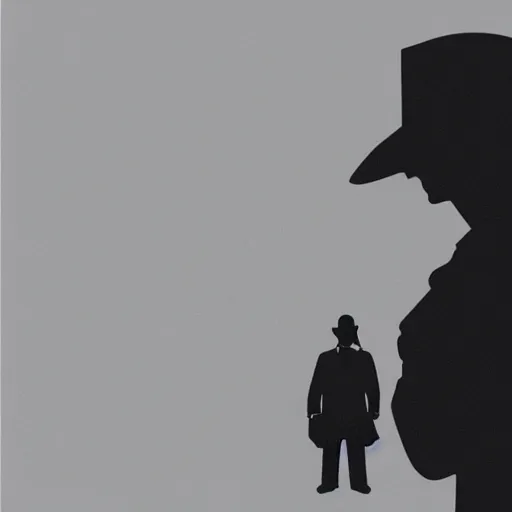 Prompt: a photograph of a detective silhouette solving a case in 80's style