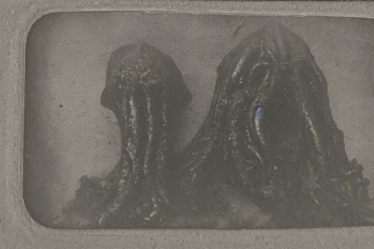 Prompt: 1 8 9 0 s photograph ambrotype of a discovery of a cthulhu relic
