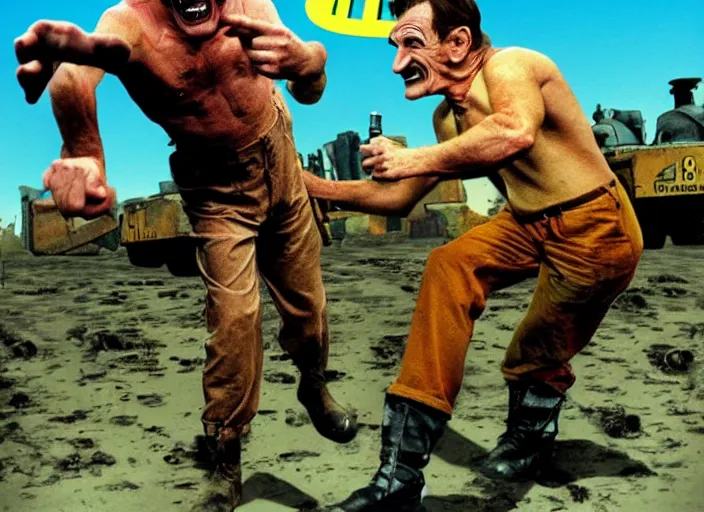 Image similar to barry chuckle conquering the wasteland, artwork by richard corben, 3 d, high resolution 8 k