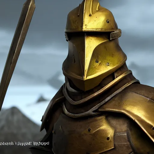 Image similar to hyperrealistic dslr film still of old school runescape armor in skyrim, stunning 8 k octane comprehensive 3 d render, inspired by istvan sandorfi & greg rutkowski & unreal engine, perfect symmetry, dim volumetric cinematic lighting, extremely hyper - detailed, extremely lifelike attributes & lifelike texture, intricate, masterpiece, artstation, stunning