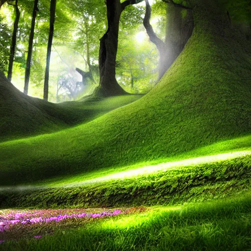 Prompt: professional photo similar to green hills level of sonic, by discovery magazine, real life, photorealistic, soft focus, long exposure