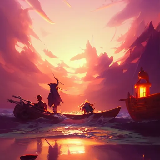 Image similar to annual pirates board meeting, cgsociety, fantasy art, 2 d game art, concept art, heavenly lighting, retrowave, behance hd, concept art by jesper ejsing, by rhads, makoto shinkai cyril rolando, madgwick, cory loftis, anime studio and pixar animation studio and disney