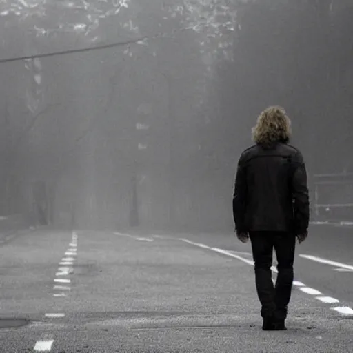 Image similar to i walk a lonely road the only one that i have ever known don't know where it goes but it's home to me, and i walk alone i walk this empty street on the boulevard of broken dreams where the city sleeps and i'm the only one, and i walk alone