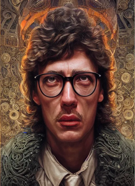 Image similar to portrait of Gonzo in Society (1989), intricate, highly detailed, centered, digital painting, artstation, concept art, textured, smooth, sharp focus, illustration, artgerm, donato giancola, Joseph Christian Leyendecker, WLOP, Artgerm