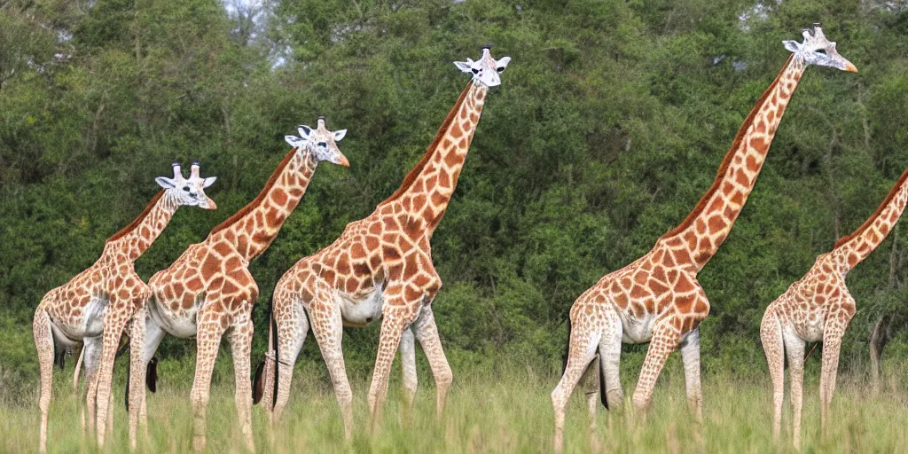 Image similar to giraffe army