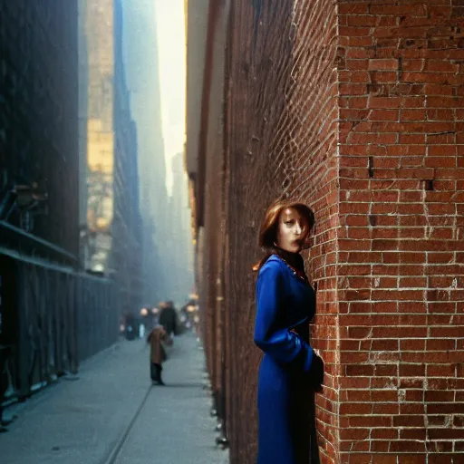 Prompt: portrait of a woman in a smoky new york back street ,by Annie Leibovitz and Steve McCurry, natural light, detailed face, CANON Eos C300, ƒ5.6, 50mm, 8K, medium-format print