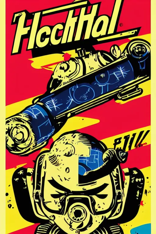 Image similar to fallout 7 6 retro futurist illustration art by butcher billy, sticker, colorful, illustration, highly detailed, simple, smooth and clean vector curves, no jagged lines, vector art, smooth andy warhol style