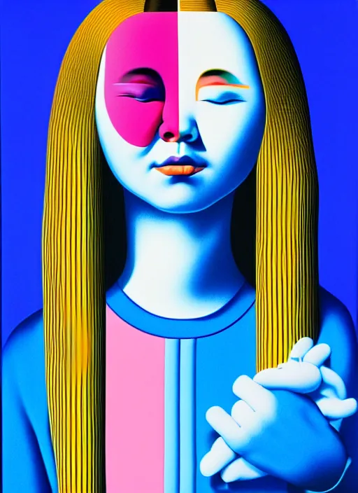 Image similar to cute girl by shusei nagaoka, kaws, david rudnick, airbrush on canvas, pastell colours, cell shaded, 8 k