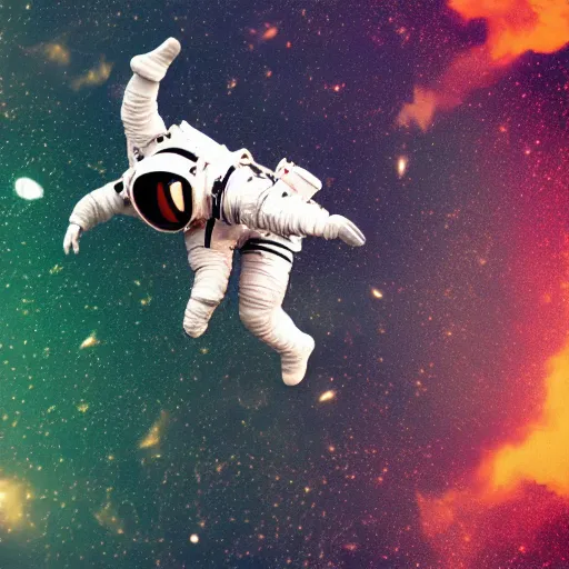 Prompt: a still cut of an astronaut moonwalk dancing on the moon's surface, kpop style colors, smokey background