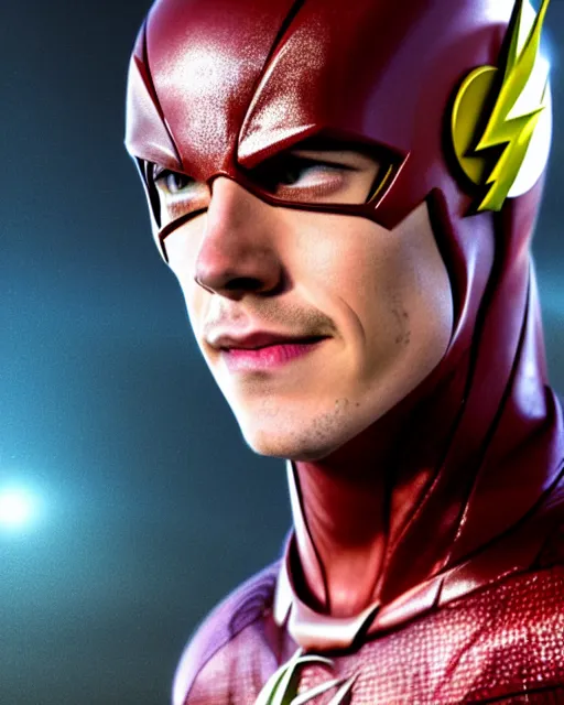 Prompt: grant gustin as barry allen in the flash, perfect face, cinematic, highly detailed, cityscape, digital painting, artstation, smooth, hard focus, illustration, art by jessica rossier and and brian froud