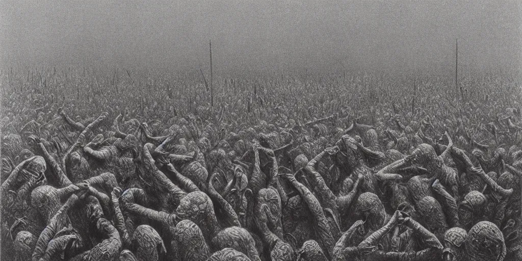 Prompt: capitol riot by zdzislaw beksinski, oil painting, 3 5 mm film grain