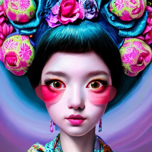 Prompt: a portrait of an beautiful young women, bright colors highly detailed, ultra realistic digital painting, rococo, japonisme, artstation, concept art, pop, smooth, sharp focus, illustration, art by mark ryden 3 d 8 k ultra detailed