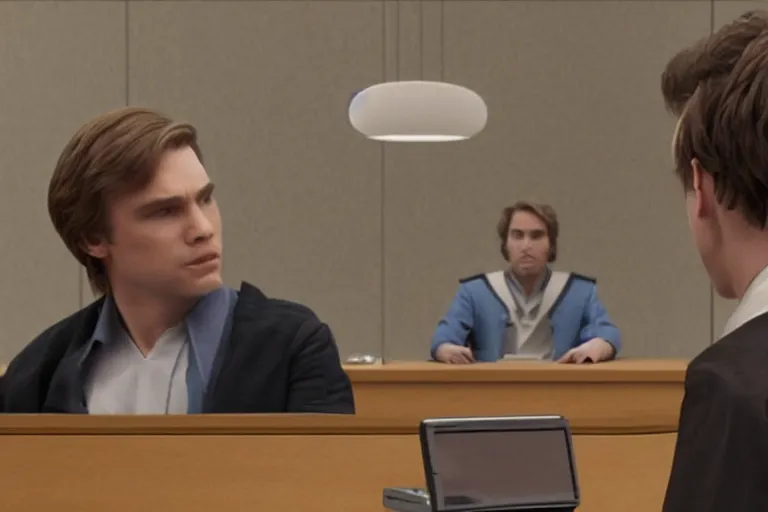 Image similar to anakin skywalker talking to jimmy mcgill in court, us court, 1 0 8 0 p, court session images, realistic faces