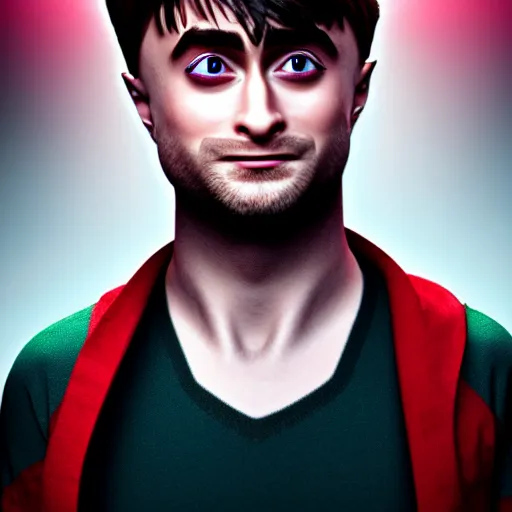 Image similar to hybrid of daniel radcliffe and a!! radish!!, film still,!! red skin!!,!! leaf ears!!, professional makeup, unreal engine 5, render, seeds, 8 k, trending on artstation