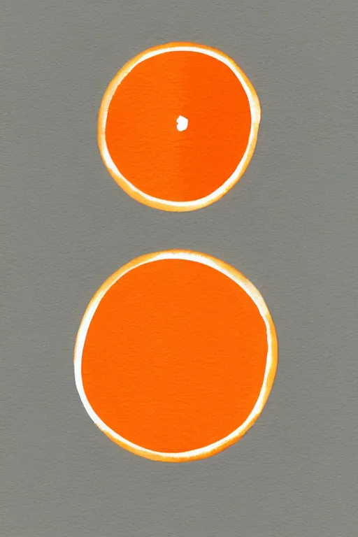 Image similar to minimalist watercolor art of an orange on white background, illustration, vector art