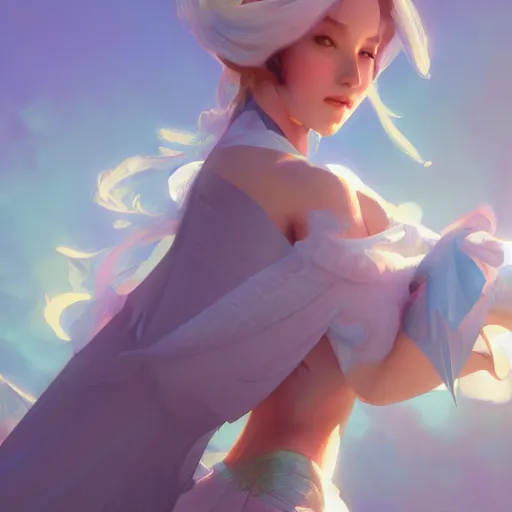 Image similar to Prinny, volumetric lighting, very beautiful, pastel colors, ultra view angle view, VFX, HDR, trending on art station, art by artgerm and greg rutkowski and alphonse mucha, high detail 8k