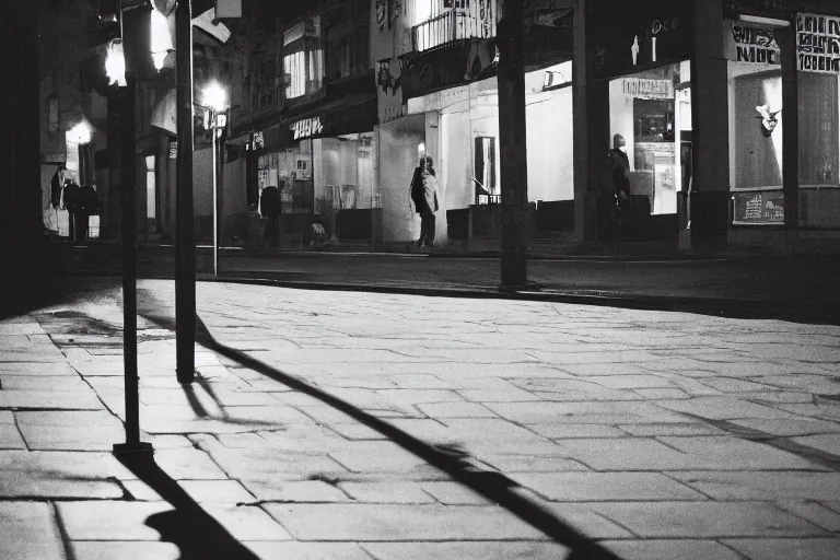 Image similar to street photography, light and shadow effects, golden time, loneliness, quiet, freezing, evening, sunset, by matt stuart, elliot erwitt, stephen shore, william eggleston, junku nishimura.