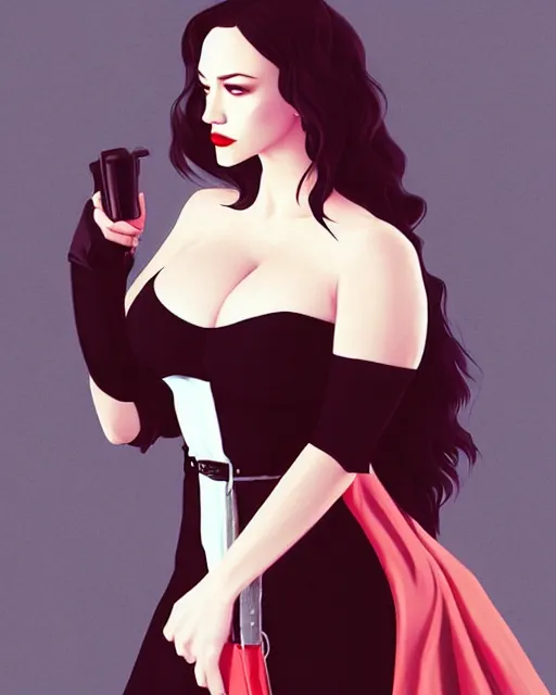 Prompt: kat dennings christina hendricks jennifer tilly, in a dress, by wlop and ilya kuvshinov and artgerm, gorgeous beautiful, stunning, deviant