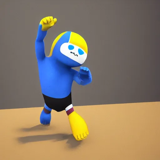 Image similar to a gang beasts character, from gang beasts, by boneloaf