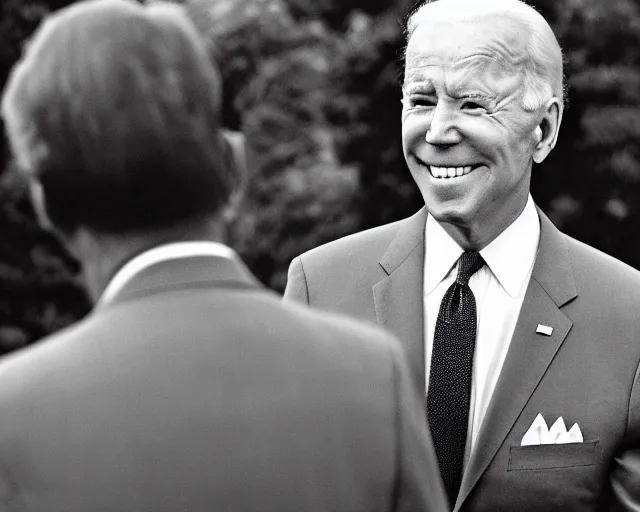 Image similar to president joe biden face to face with president joe biden, nikon 3 5 mm, photograph