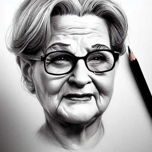 Image similar to amazing lifelike pencil illustration of mrs doubtfire trending on art station artgerm Greg rutkowski cinematic
