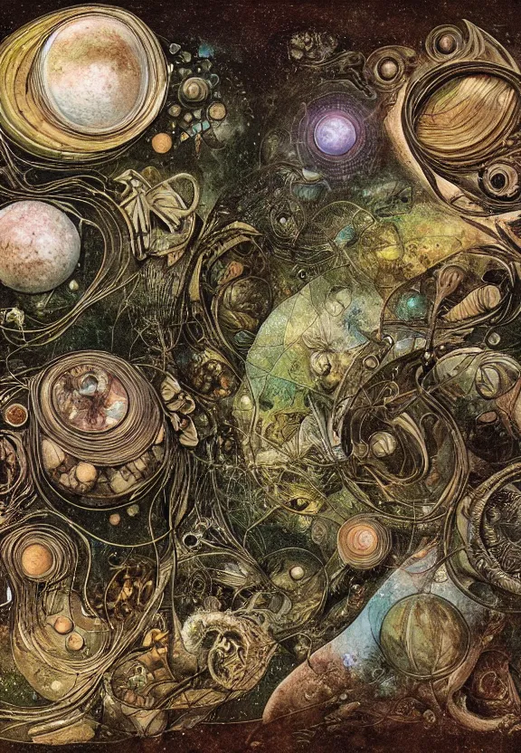 Image similar to earth tone and pastel medical equipment, rippling, minimalist environment, by ernst haeckel, hr giger, thomas moran, milky way environment, pop art, in the style of bill sienkiewicz
