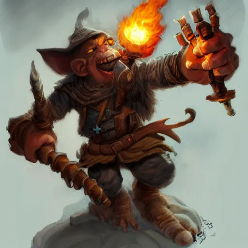 Prompt: a goblin pyromancer, by justin gerard and jesper ejsing, digital art, realistic painting, dnd, character design, trending on artstation