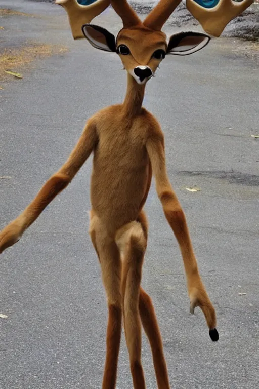 Prompt: an anthropomorphic deer gerenuk hybrid, fursuit!!!!!!!! cosplay