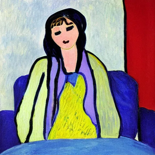 Prompt: cosy girl celebrating youth day painting by matisse