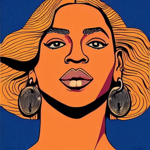 Prompt: “ beautiful beyonce retro minimalist portrait by jean giraud, moebius starwatcher comic, 8 k ”