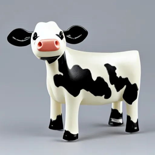 Prompt: an acrylic toy cow