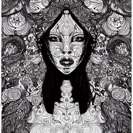 Image similar to the portrait of an absurdly beautiful, graceful, elegant, and sophisticated young black woman made of garlic bulbs, an ultrafine detailed illustration by james jean, intricate linework, bright colors, final fantasy, behance contest winner, vanitas, angular, altermodern, unreal engine 5 highly rendered, global illumination, radiant light, detailed and intricate environment