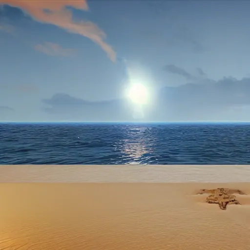 Image similar to the death star floating above a beautiful beachfront, raining gold, unreal engine rendering, highly detailed