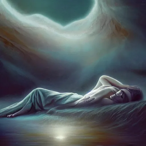 Image similar to Slowly We Fell Into Slumber And I Held You Until the End Of Time, artstation hall of fame gallery, editors choice, #1 digital painting of all time, most beautiful image ever created, emotionally evocative, greatest art ever made, lifetime achievement magnum opus masterpiece, the most amazing breathtaking image with the deepest message ever painted, a thing of beauty beyond imagination or words