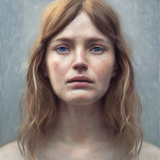 Image similar to cinematic portrait of a woman, intricate, elegant, by alyssa monks, highly detailed, symmetrical face, fine details, masterpiece, trending on artstation