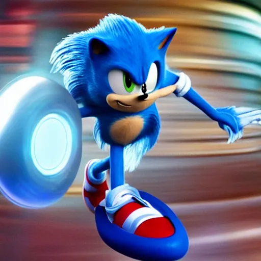 Prompt: The actor Jim Carrey as the Sonic from the movie Sonic The Hedgehog (2020)