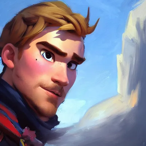 Prompt: greg manchess portrait painting of kristoff from frozen as overwatch character, medium shot, asymmetrical, profile picture, organic painting, sunny day, matte painting, bold shapes, hard edges, street art, trending on artstation, by huang guangjian and gil elvgren and sachin teng