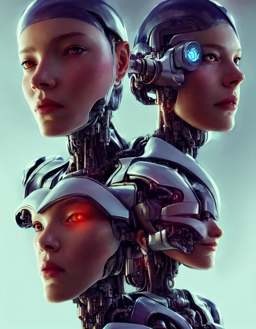 Prompt: portrait of a female cyborg. intricate abstract. intricate artwork, by tooth wu, wlop, bill sienkiewicz, syd mead. concept art, octane render, trending on artstation, greg rutkowski very coherent symmetrical artwork. cinematic, key art, hyper realism, high detail, octane render, 8 k, iridescent accents