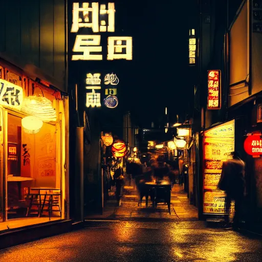 Image similar to a street ramen shop in japan, at night, cinematic dramatic lighting, light comes from billboards, moody atmosphere, very aesthetic, in the style of edward hopper, 4 k,