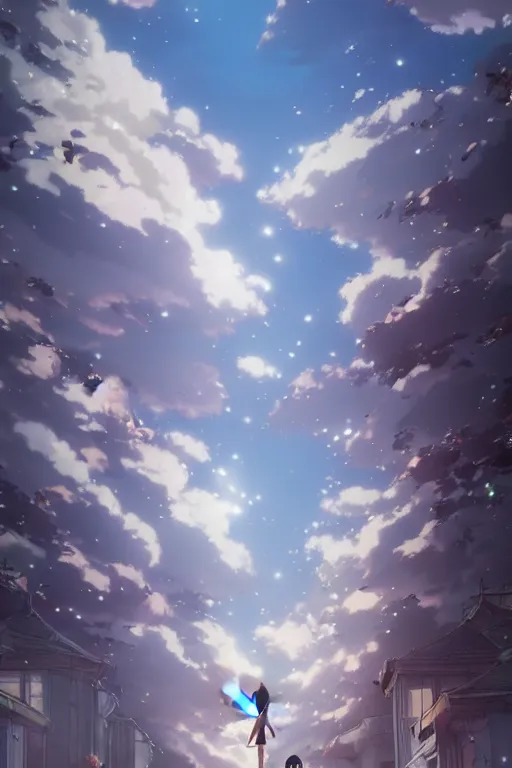 Prompt: fantasy romance movie by makoto shinkai, visually stunning