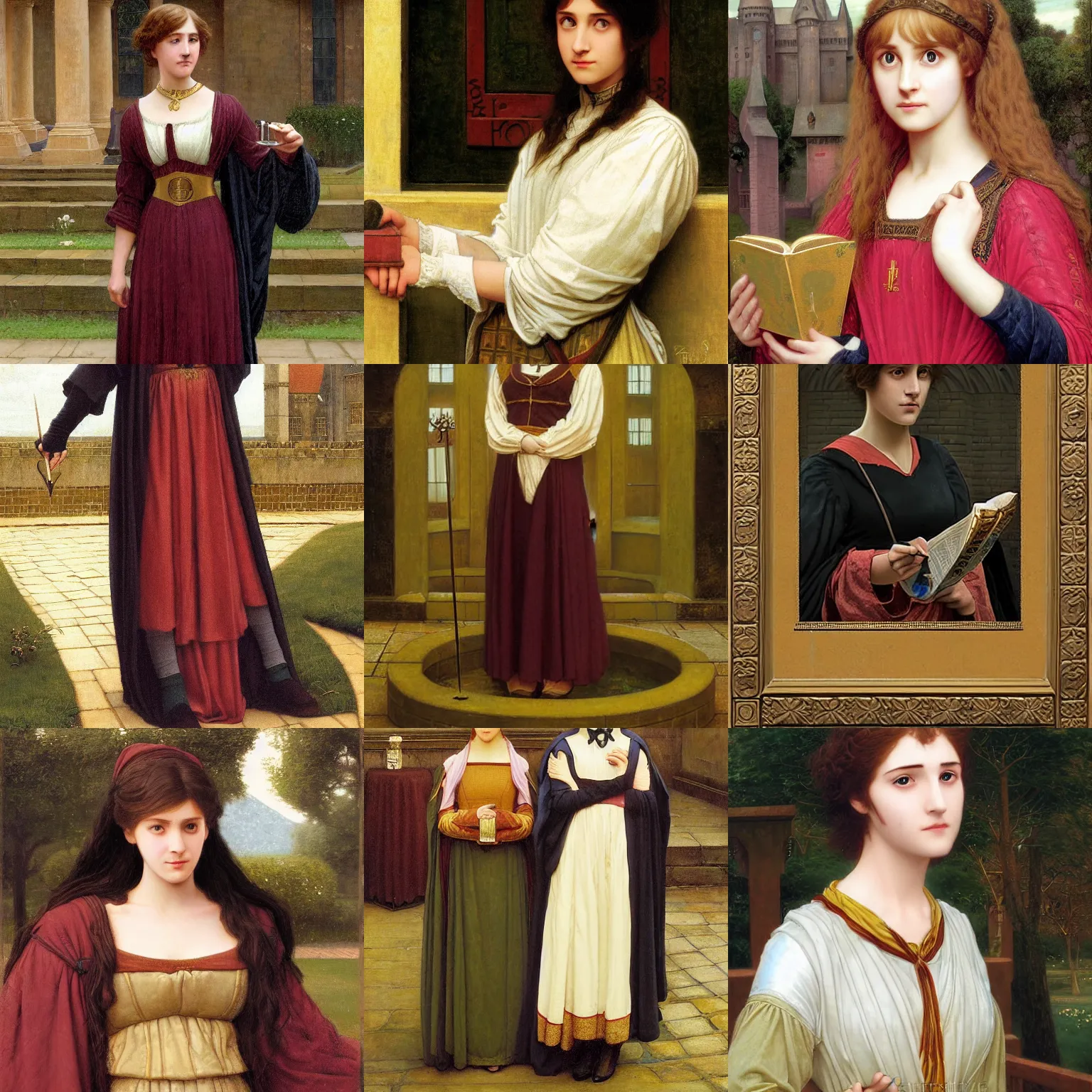 Prompt: a portrait of a female gender swapped version of harry potter by edmund blair leighton