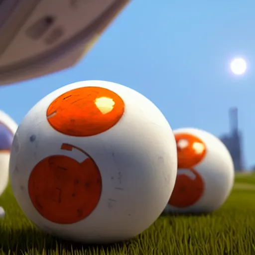 Prompt: bb 8 bocce balls, octane render, unreal engine, 8 k, hyperrealistic, photorealism