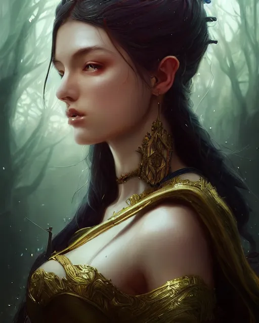 Image similar to a ( ( girl as personification of intellect ) ), beauty, fantasy, digital painting by krenz cush art, greg rutkowski, artgerm, laurie greasly, wlop, intricate, highly detailed!!, sharp focus, smooth, epic composition, unreal engine, masterpiece, 8 k, interesting background