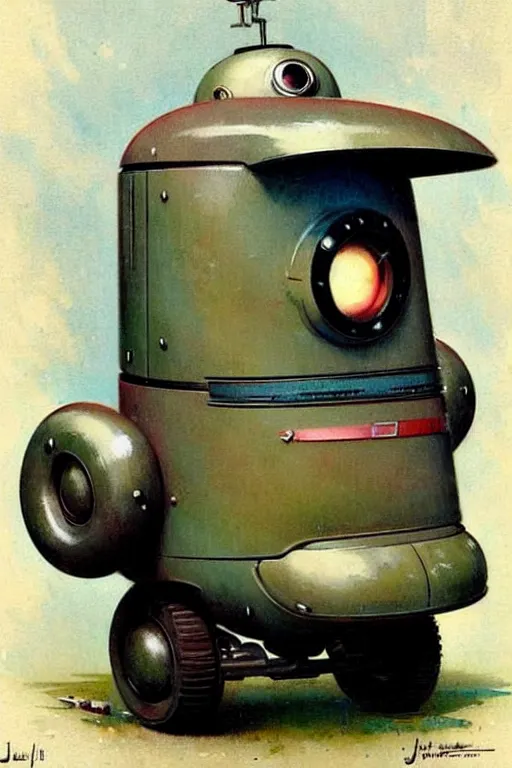 Prompt: ( ( ( ( ( 1 9 5 0 s retro future android robot fat robot midget wagon. muted colors., ) ) ) ) ) by jean - baptiste monge,!!!!!!!!!!!!!!!!!!!!!!!!!